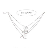 Modische mehrlagige Boho-Halskette mit Mondkarte